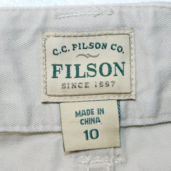 Filson Tan Khaki Chino Pants | Fold Over Pockets | Adjustable Waist | VGUC | 10 - Picture 8 of 11